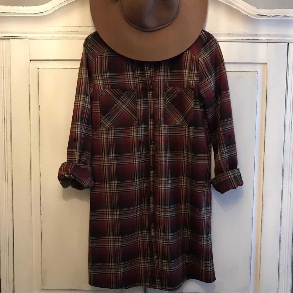 Jack by BB Dakota Flannel Shirt Dress